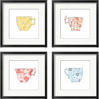 Framed 'Bright Garden Cafe 4 Piece Framed Art Print Set' border=