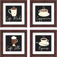 Framed 'Fresh Coffee 4 Piece Framed Art Print Set' border=