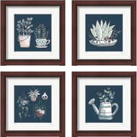 Framed 'Plants Life 4 Piece Framed Art Print Set' border=