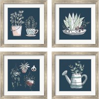 Framed 'Plants Life 4 Piece Framed Art Print Set' border=