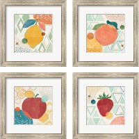 Framed 'Fruit Frenzy 4 Piece Framed Art Print Set' border=