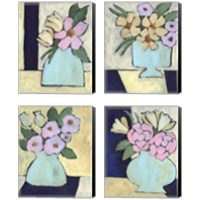 Framed Distressed Bouquet 4 Piece Canvas Print Set