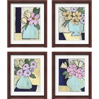 Framed 'Distressed Bouquet 4 Piece Framed Art Print Set' border=