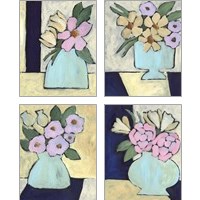 Framed 'Distressed Bouquet 4 Piece Art Print Set' border=