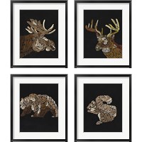 Framed 'Forest Dweller 4 Piece Framed Art Print Set' border=