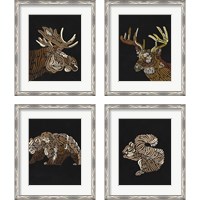 Framed 'Forest Dweller 4 Piece Framed Art Print Set' border=