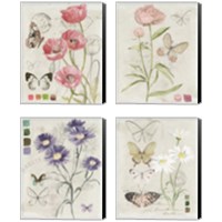 Framed Field Notes Florals 4 Piece Canvas Print Set