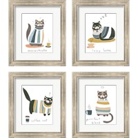 Framed 'Coffee Cats 4 Piece Framed Art Print Set' border=