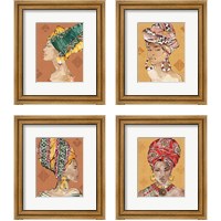 Framed African Flair Warm 4 Piece Framed Art Print Set