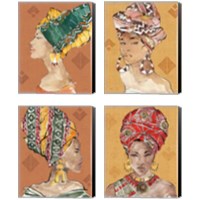 Framed African Flair Warm 4 Piece Canvas Print Set