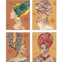 Framed African Flair Warm 4 Piece Art Print Set