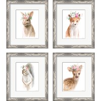Framed 'Wild for Flowers 4 Piece Framed Art Print Set' border=