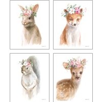 Framed 'Wild for Flowers 4 Piece Art Print Set' border=