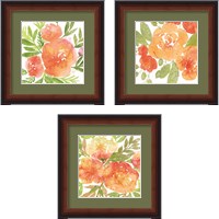 Framed Peachy Floral 3 Piece Framed Art Print Set