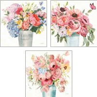 Framed Boho Bouquet 3 Piece Art Print Set