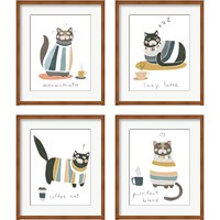 Framed Coffee Cats 4 Piece Framed Art Print Set