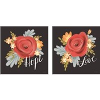 Framed 'Love & Hope 2 Piece Art Print Set' border=