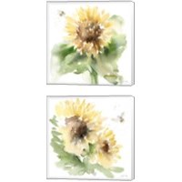Framed 'Sunflower Meadow 2 Piece Canvas Print Set' border=