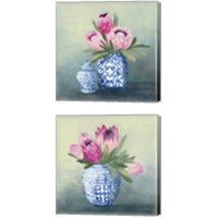 Framed 'Protea Chinoiserie 2 Piece Canvas Print Set' border=