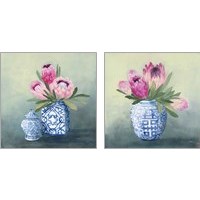 Framed Protea Chinoiserie 2 Piece Art Print Set