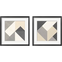 Framed 'Triangles  2 Piece Framed Art Print Set' border=
