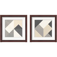 Framed 'Triangles  2 Piece Framed Art Print Set' border=