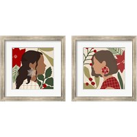 Framed Christmas Earring 2 Piece Framed Art Print Set