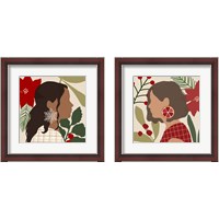 Framed 'Christmas Earring 2 Piece Framed Art Print Set' border=