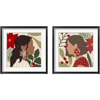 Framed 'Christmas Earring 2 Piece Framed Art Print Set' border=