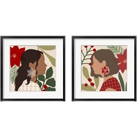 Framed 'Christmas Earring 2 Piece Framed Art Print Set' border=