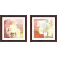 Framed 'Yellow and Blush 2 Piece Framed Art Print Set' border=
