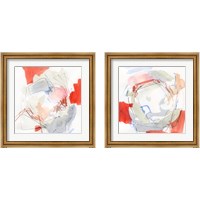 Framed 'Coral Swirl 2 Piece Framed Art Print Set' border=