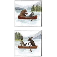 Framed 'Canoe Trip 2 Piece Canvas Print Set' border=