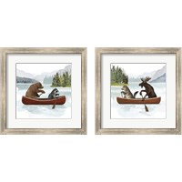 Framed 'Canoe Trip 2 Piece Framed Art Print Set' border=