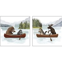 Framed 'Canoe Trip 2 Piece Art Print Set' border=