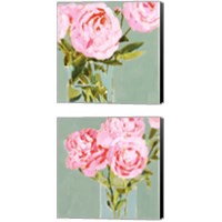 Framed 'Popping Peonies 2 Piece Canvas Print Set' border=
