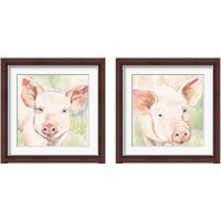 Framed 'Sunny the Pig 2 Piece Framed Art Print Set' border=