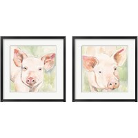 Framed 'Sunny the Pig 2 Piece Framed Art Print Set' border=