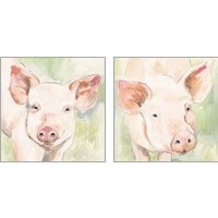 Framed 'Sunny the Pig 2 Piece Art Print Set' border=