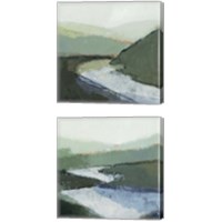 Framed 'Riverbend Landscape 2 Piece Canvas Print Set' border=