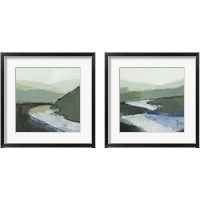 Framed 'Riverbend Landscape 2 Piece Framed Art Print Set' border=