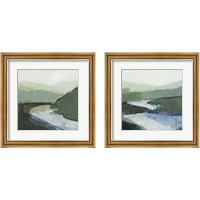 Framed 'Riverbend Landscape 2 Piece Framed Art Print Set' border=