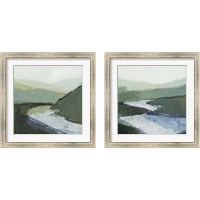 Framed 'Riverbend Landscape 2 Piece Framed Art Print Set' border=