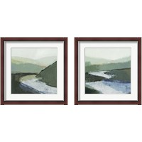 Framed 'Riverbend Landscape 2 Piece Framed Art Print Set' border=