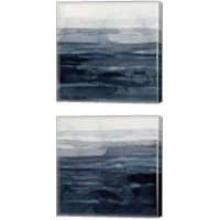 Framed 'Rising Blue  2 Piece Canvas Print Set' border=