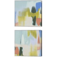 Framed 'Rainbow Scrape 2 Piece Canvas Print Set' border=