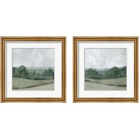 Framed 'Soft Evening Landscape 2 Piece Framed Art Print Set' border=