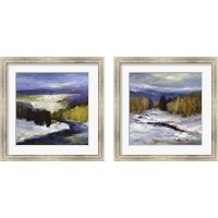 Framed 'Winter  2 Piece Framed Art Print Set' border=