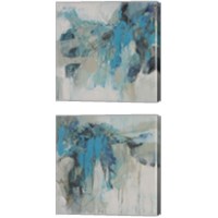 Framed 'Painterly Teal 2 Piece Canvas Print Set' border=