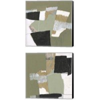 Framed 'Olive Black & Gold 2 Piece Canvas Print Set' border=